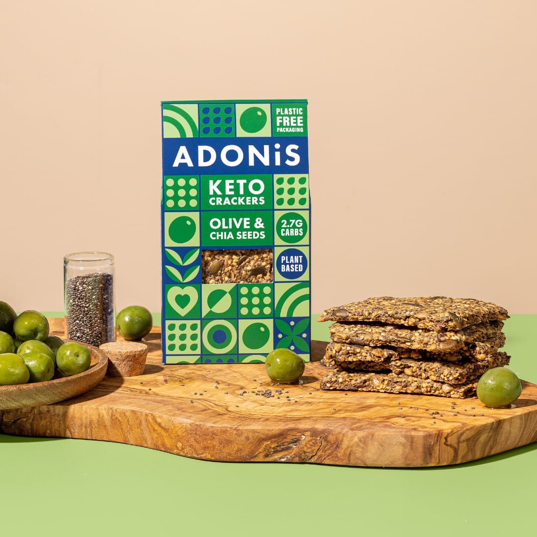 Adonis Olive & Chia Seed Keto Crackers 60g