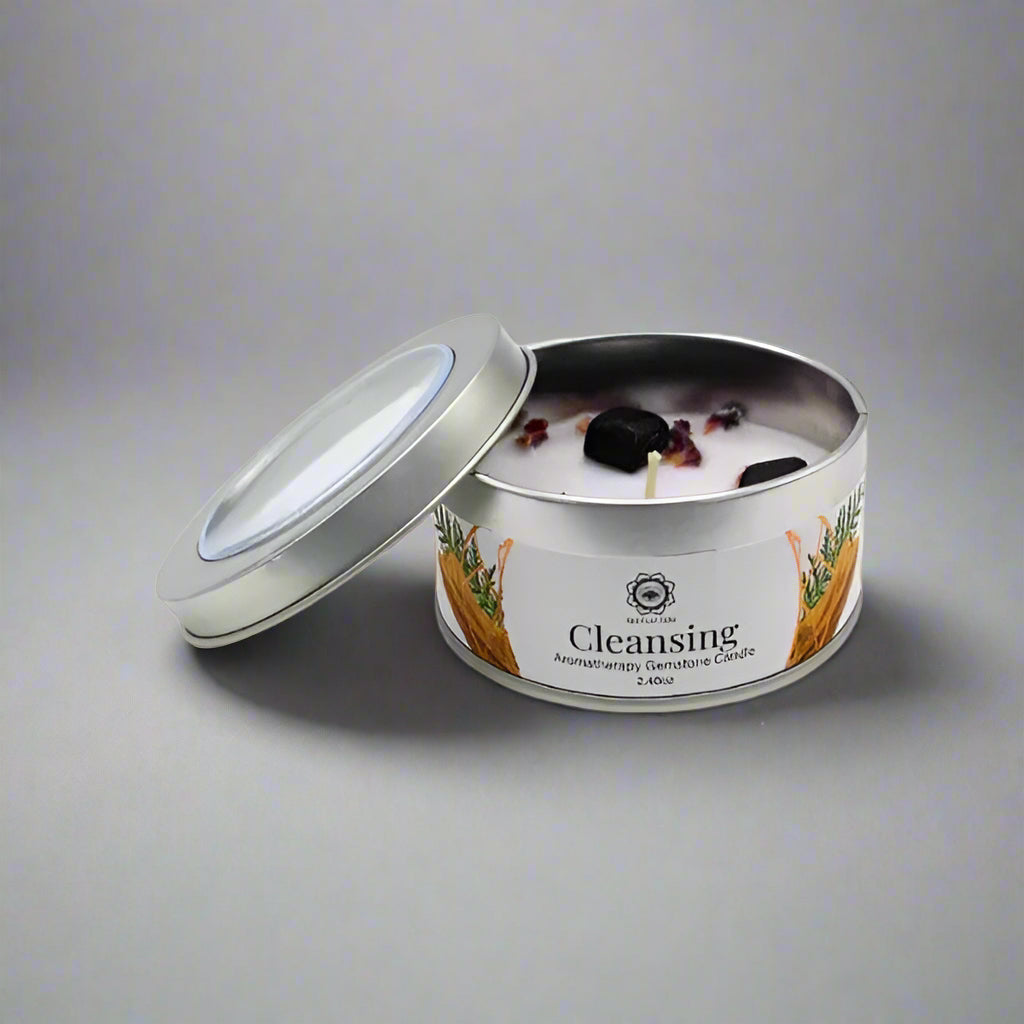 Aromatherapy Gem Stone Candle Cleansing Sandalwood