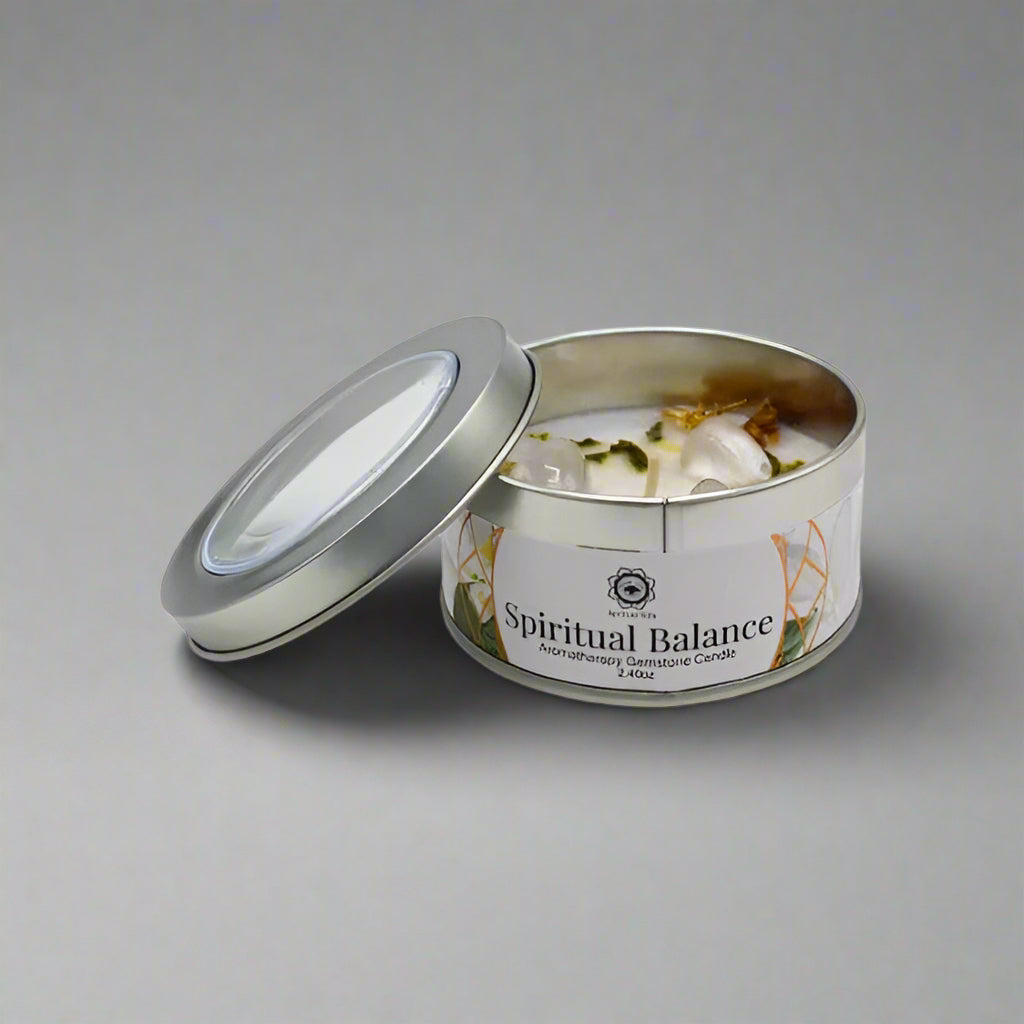 Aromatherapy Gem Stone Candle Spiritual Balance Jasmine