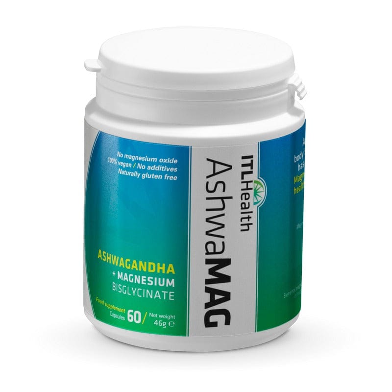 ITL Health AshwaMAG 60 Caps Magnesium Bisglycinate with Ashwagandha