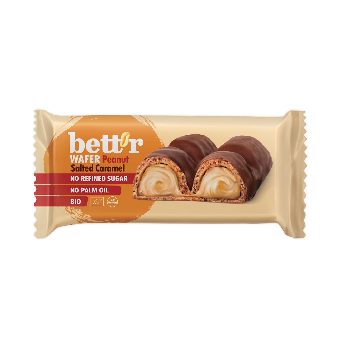 Bett'r Vegan Wafer Bar Peanut Salted Caramel
