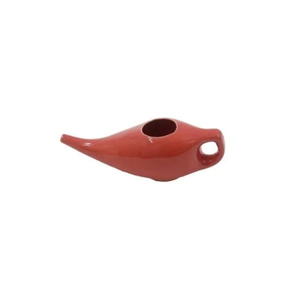 Ceramic Neti Pot red