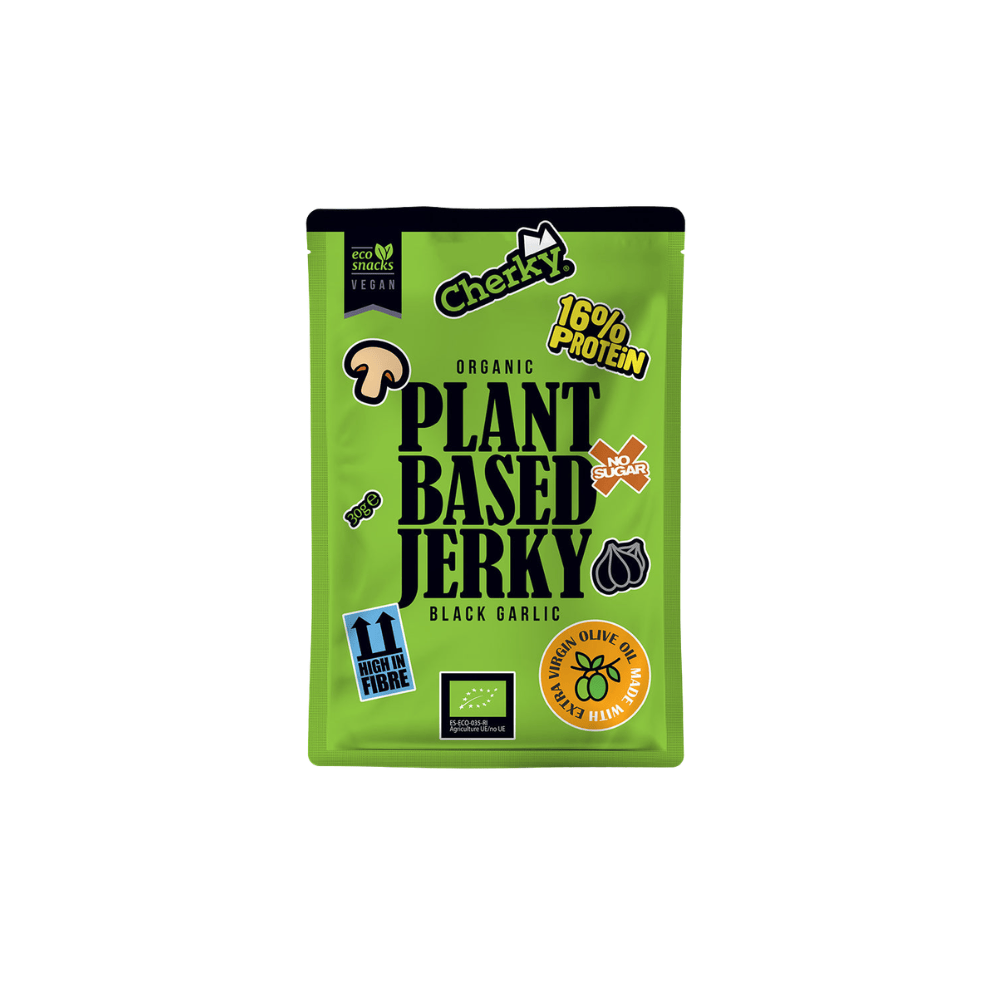 Cherky Organic Plant-Based Jerky Black Garlic 30g