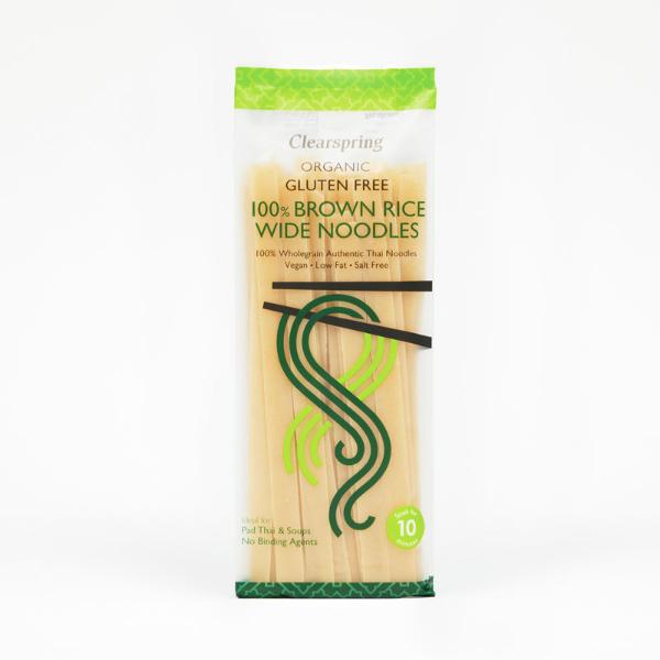 Clearspring Organic Gluten Free 100% Brown Rice Wide Noodles 200g