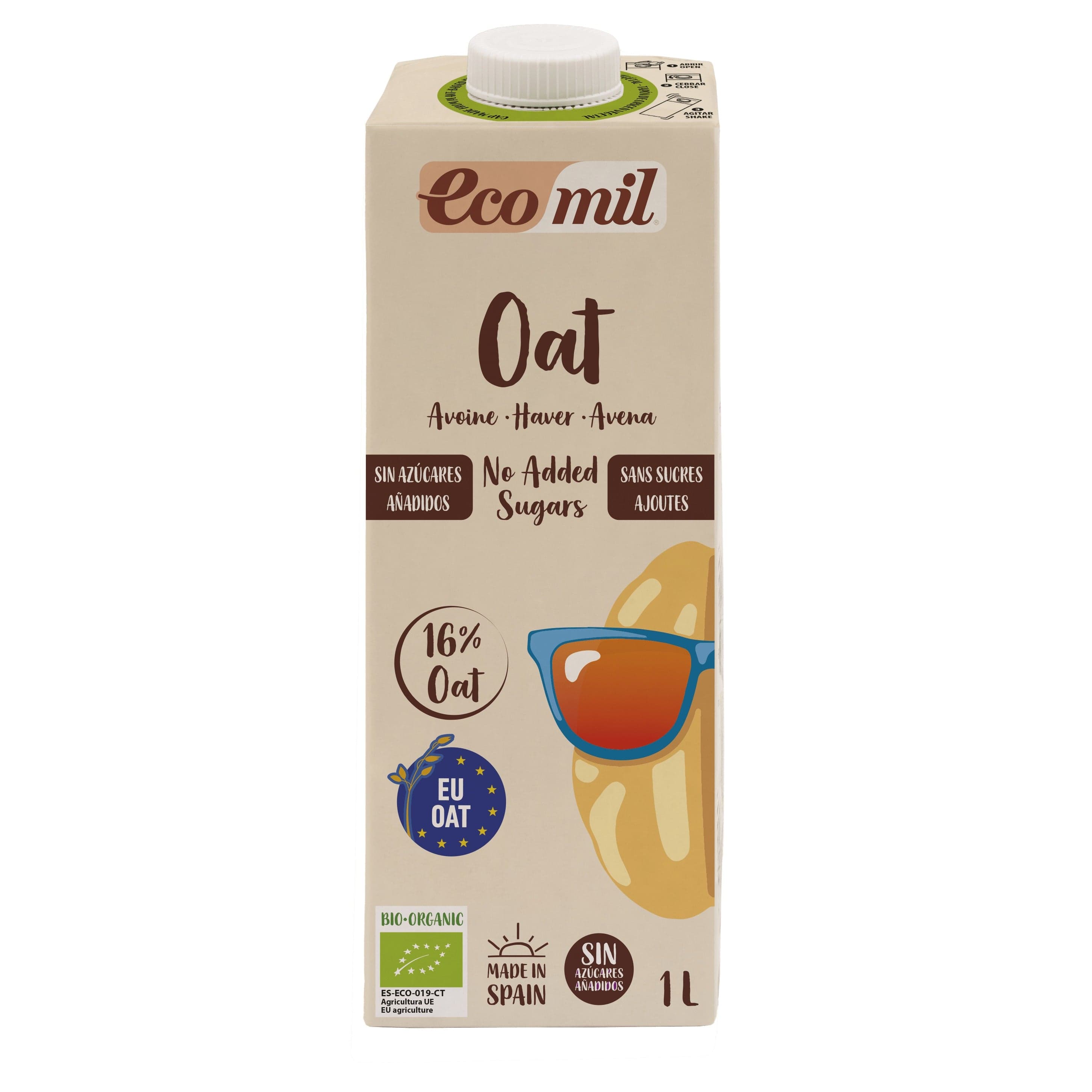 Ecomil Organic Oat Drink Sugar Free 1lt