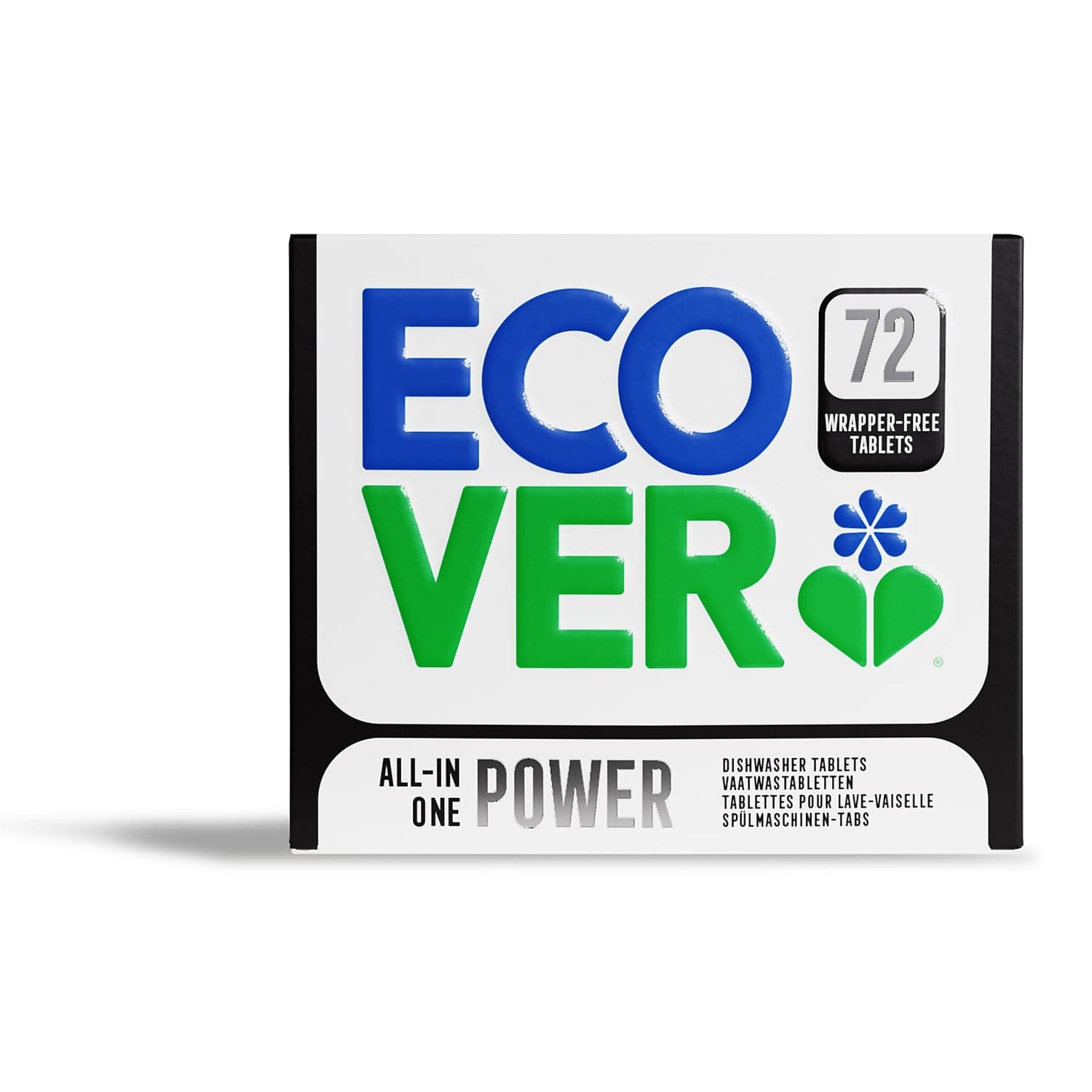 Ecover All in 1 Power Dishwasher Tabs | Wrapper-Free 72 Tablets
