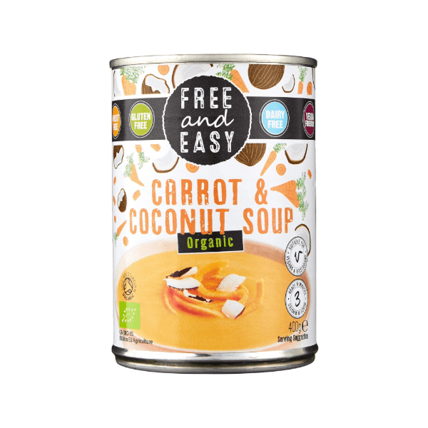 Free and Easy Organic Vegan Carrot & Coconut Soup 400g