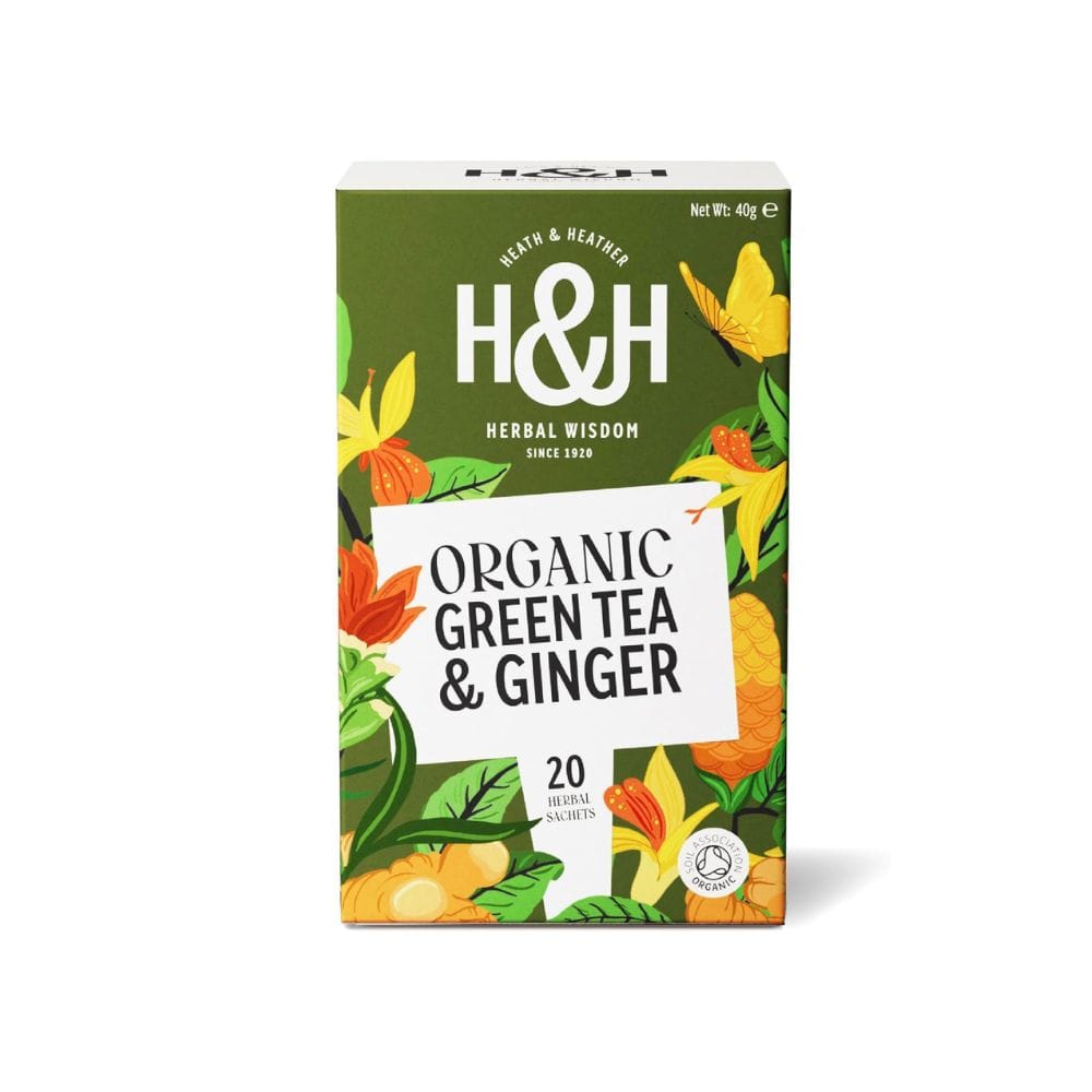 Heath & Heather Organic Green Tea & Ginger 20 bags