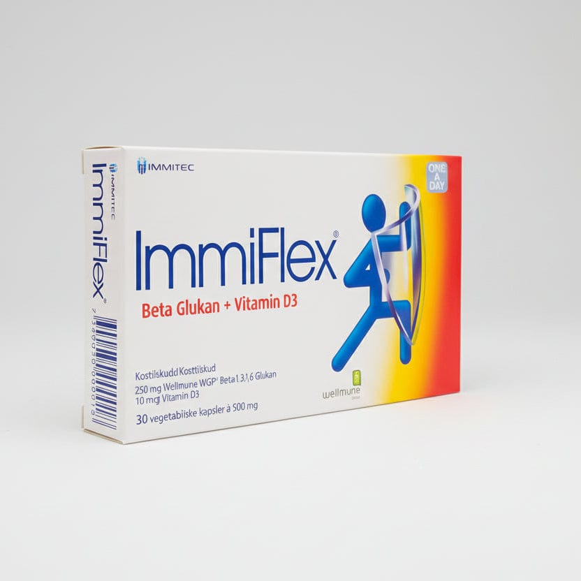 ImmiFlex supplement box with colorful design on a white background