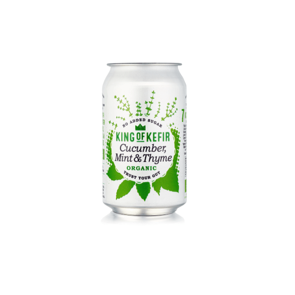 King Of Kefir Organic Cucumber, Mint & Thyme Water Kefir Can 330ml
