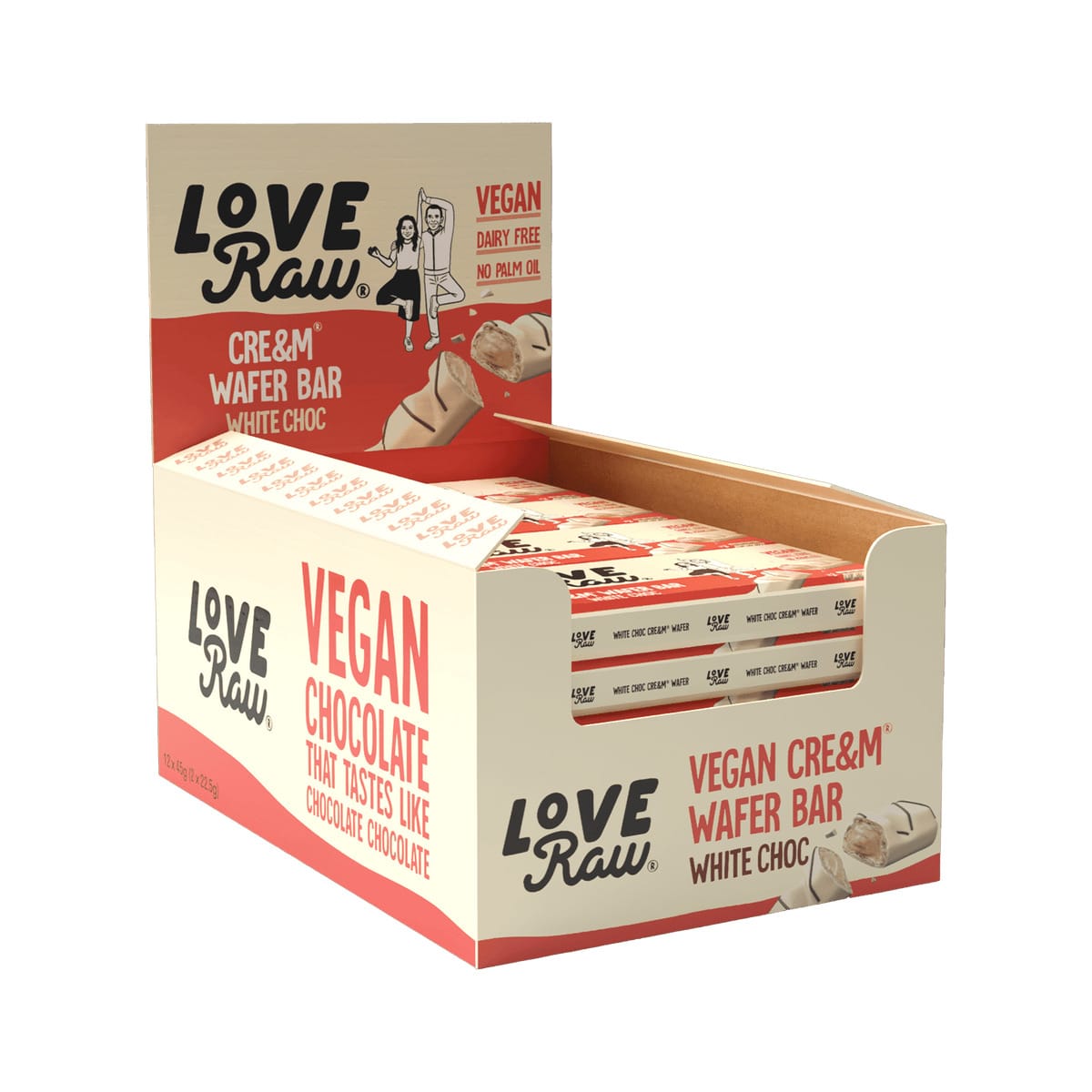 Love Raw Vegan White Choc Cre&m Filled Wafer Bar 43g
