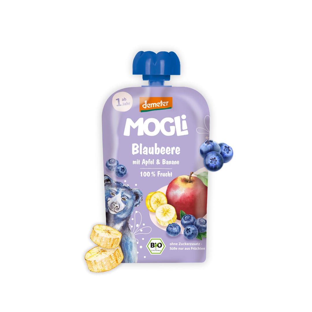 Mogli Blueberry, Apple & Banana Fruit Pouch 100g
