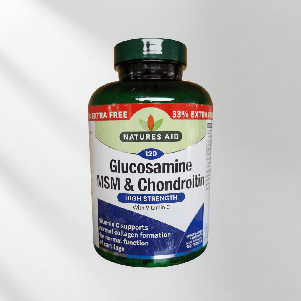Natures Aid Glucosamine, MSM & Chondroitin | 90 Tabs +30 Tabs Free