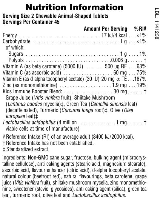 Natures Plus Animal Parade Immune Booster 90 Tabs