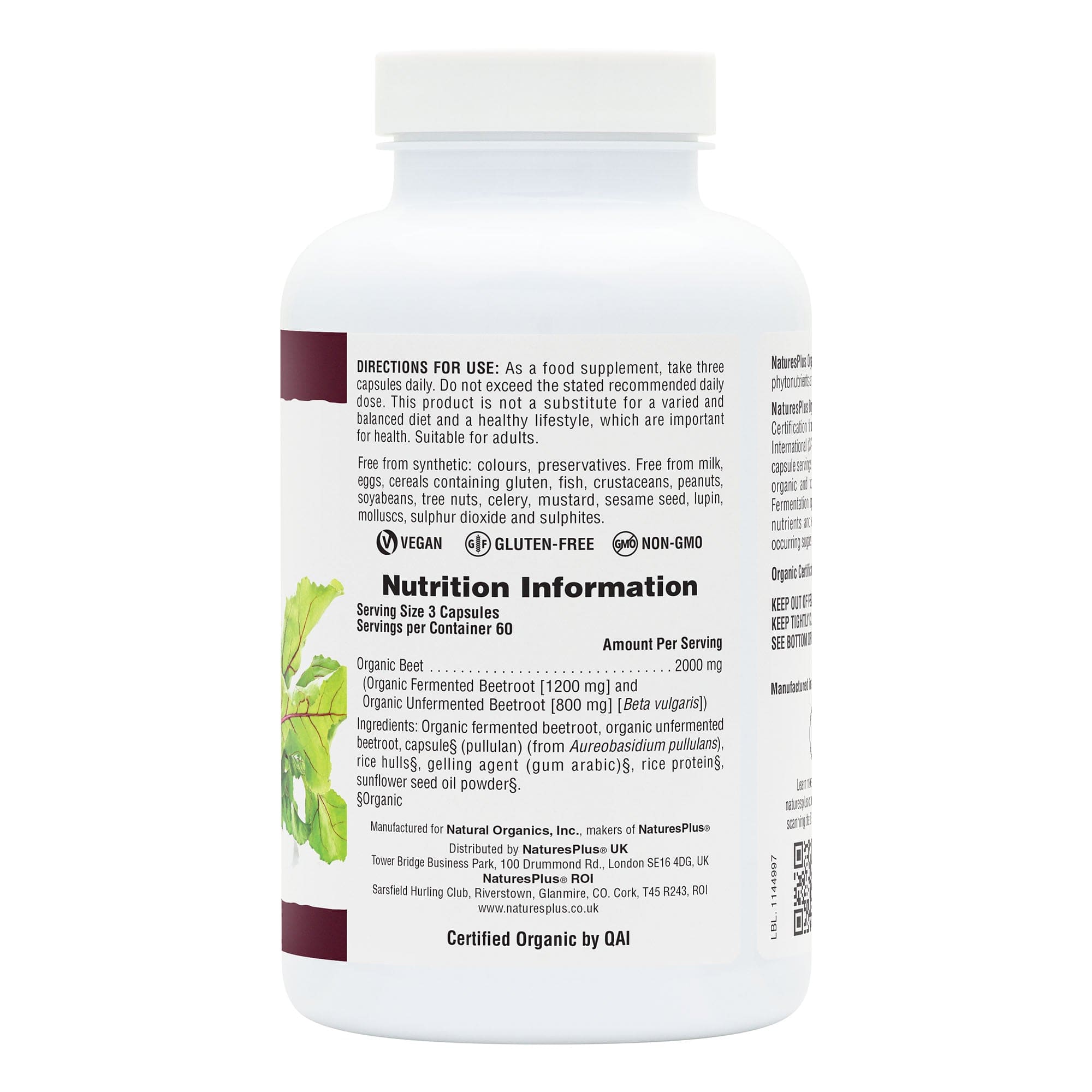 Natures Plus Organic Beet 180 Capsules