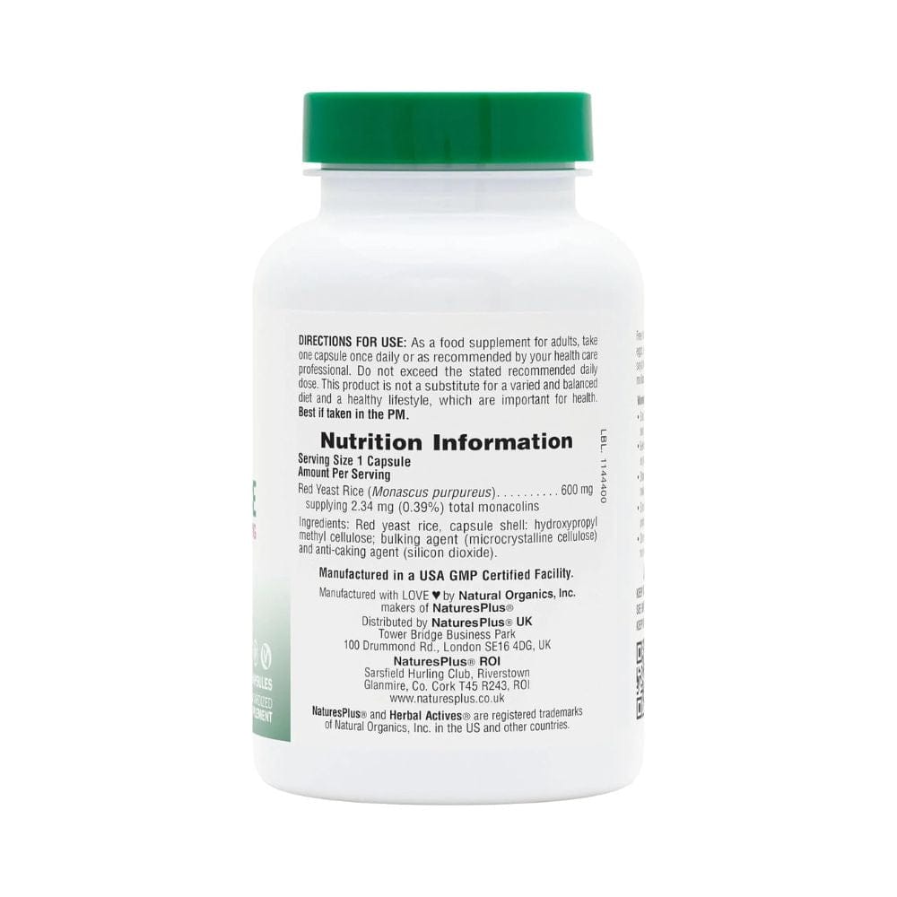 Natures Plus Red Yeast Rice 600mg 60 Caps