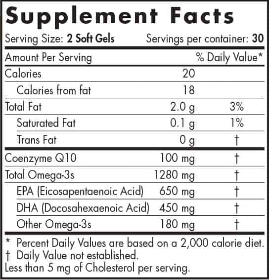Nordic Naturals Ultimate Omega + CoQ10 60 Soft Gels