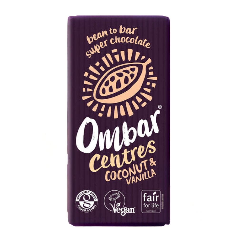 Ombar Organic Vegan Coconut & Vanilla Centres Raw Chocolate Bar 70g