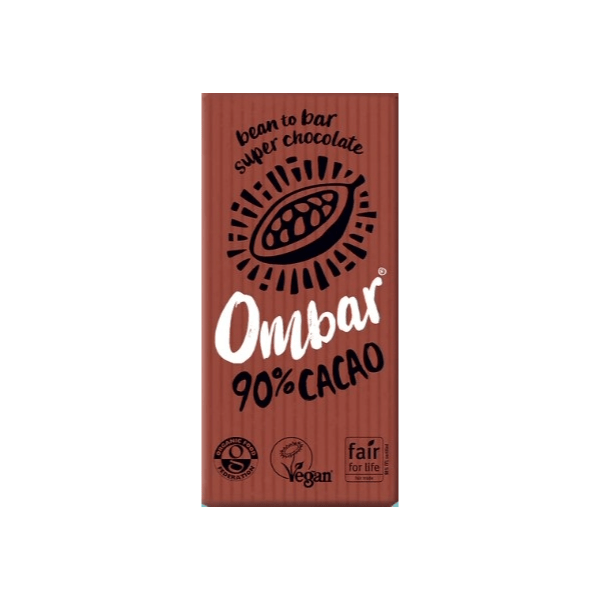 Ombar Organic Vegan Dark 90% Raw Chocolate Bar 35g