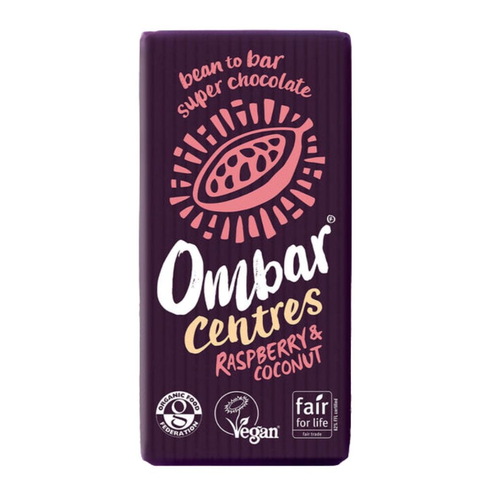 Ombar Organic Vegan Raspberry & Coconut Centres Chocolate Bar 70g