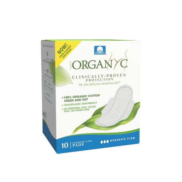 Organyc Organic Cotton Sanitary Pads Folded Moderate Flow (10)
