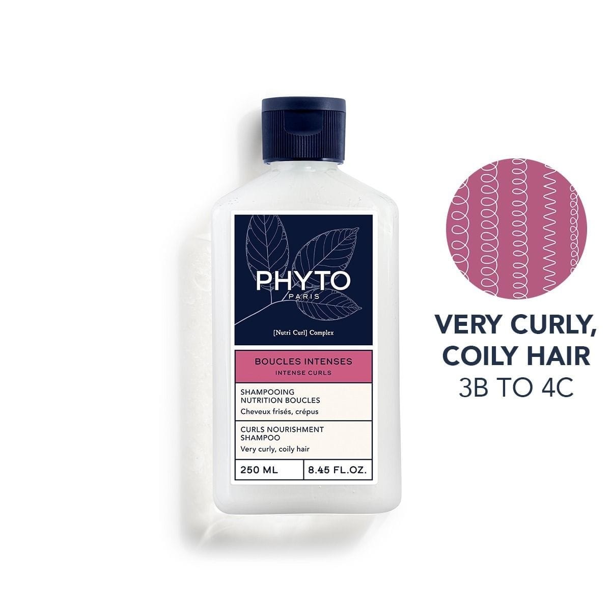 Phyto hair care product for very curly, coily hair on a white background