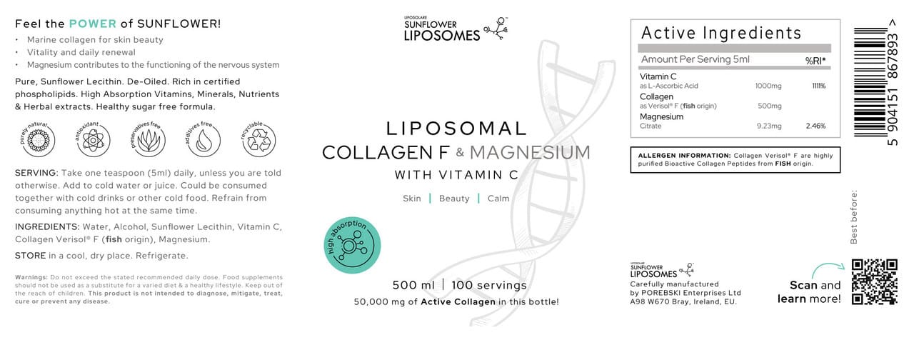 Porebski Liposomal Vitamin C & Collagen F & Magnesium 500ml