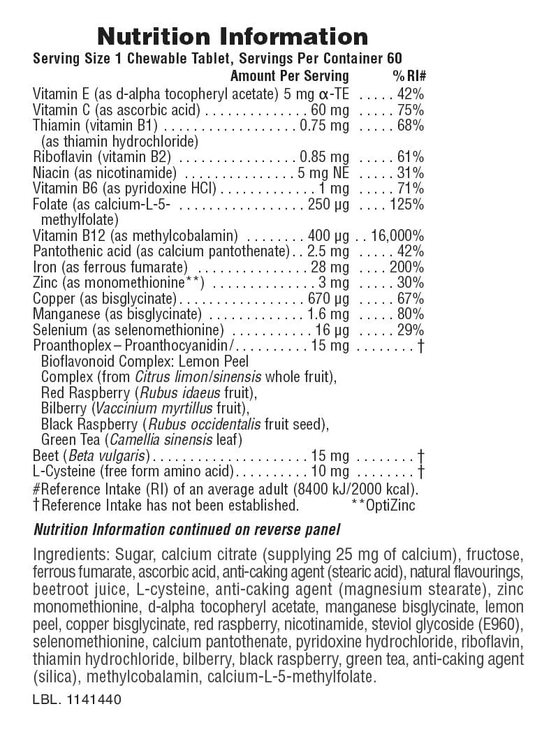 Natures Plus Hema Plex Iron 60 Chewables