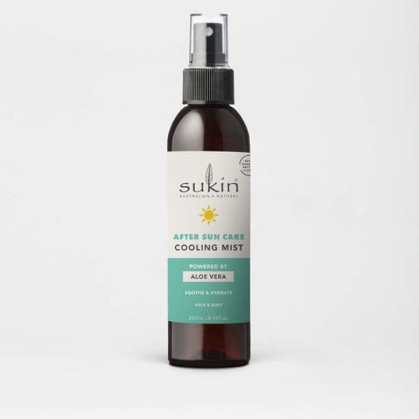 Sukin After Sun Care Cooling Mist bottle on a white background