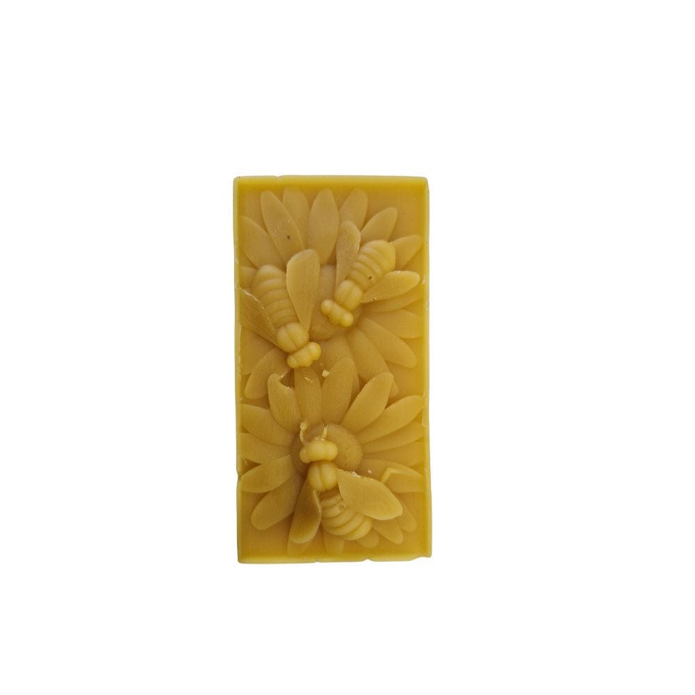 Tara Hill Irish Rectangular beeswax bar with floral and bee designs on a white background