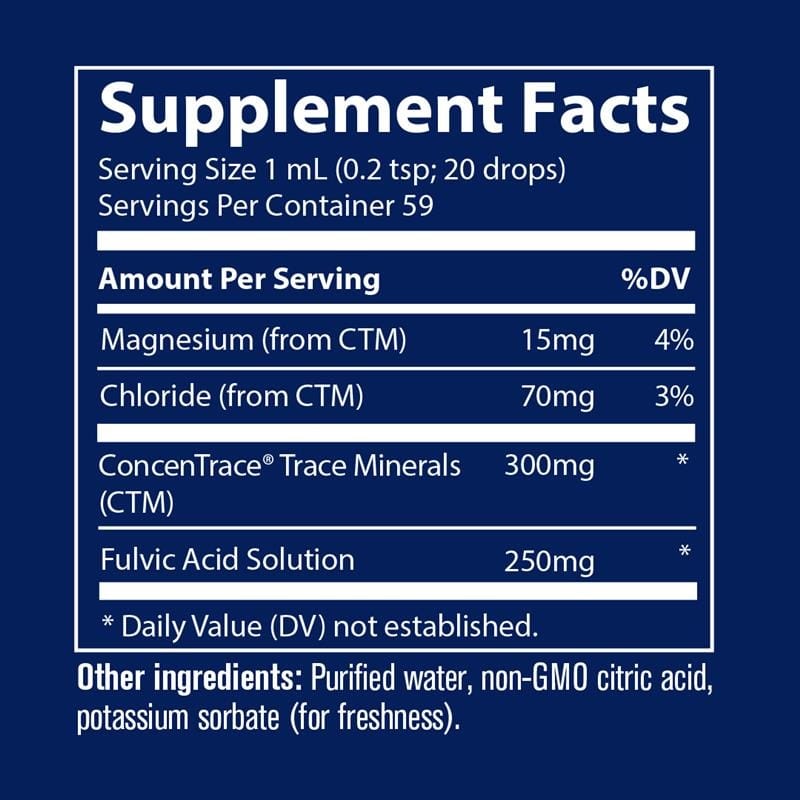 Trace Minerals Liquid Ionic Fulvic Acid 59ml