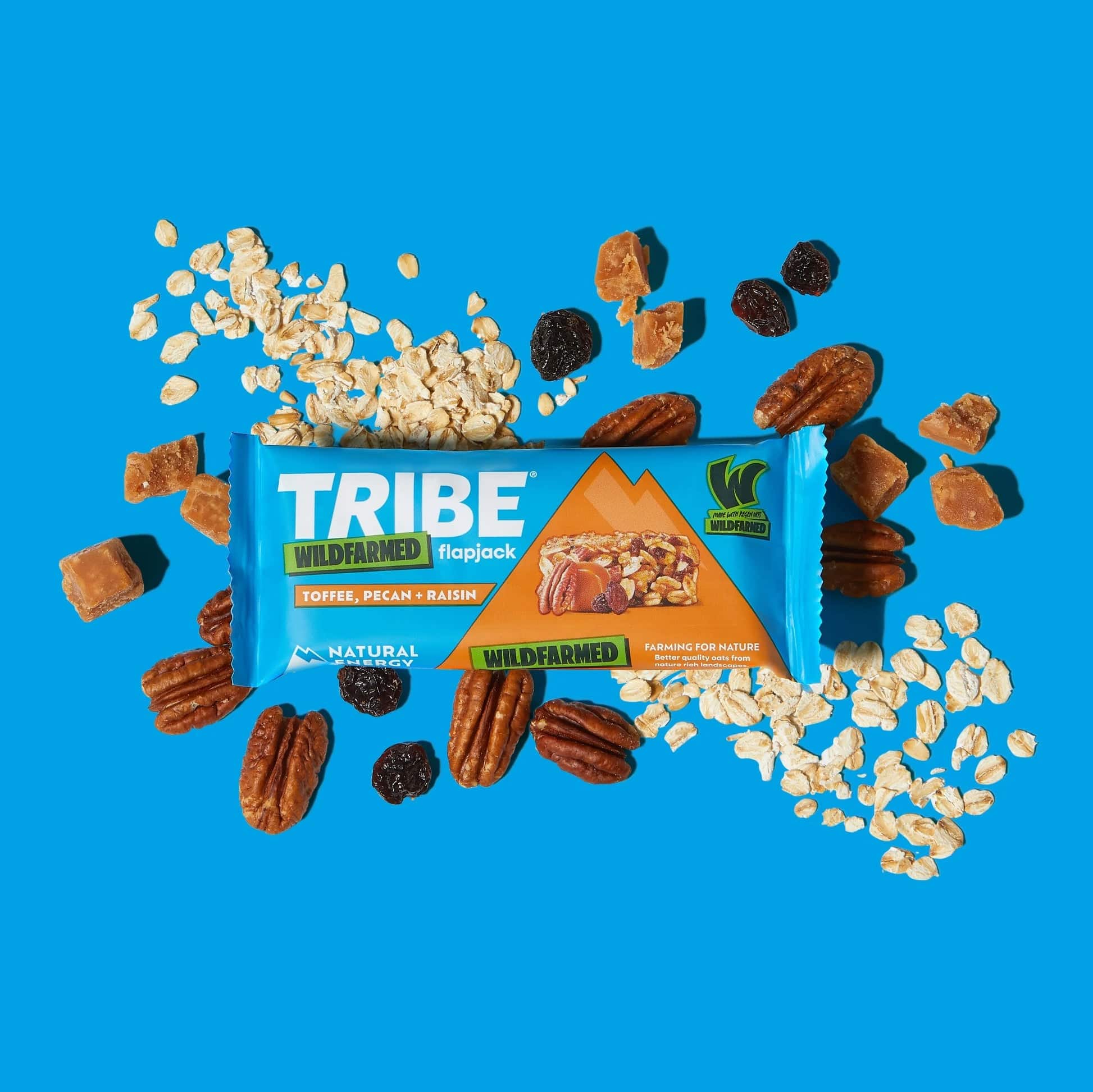 Tribe Wildfarmed Toffee, Pecan & Raisin Flapjack 50g