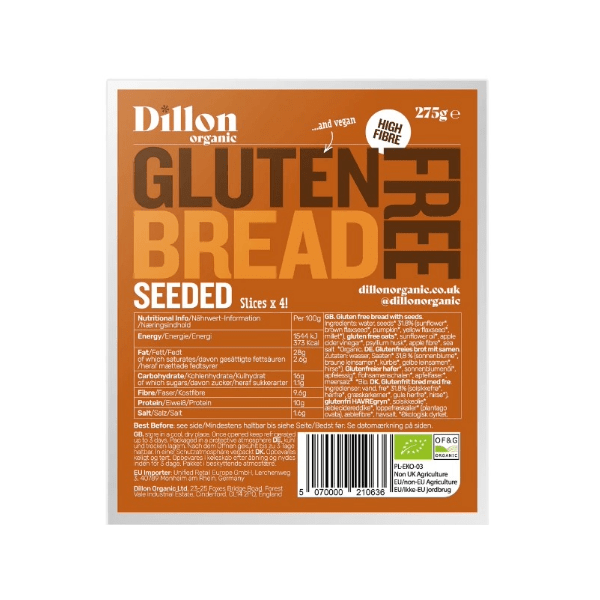 Dillon Organic Gluten-Free Seeded Bread 250g