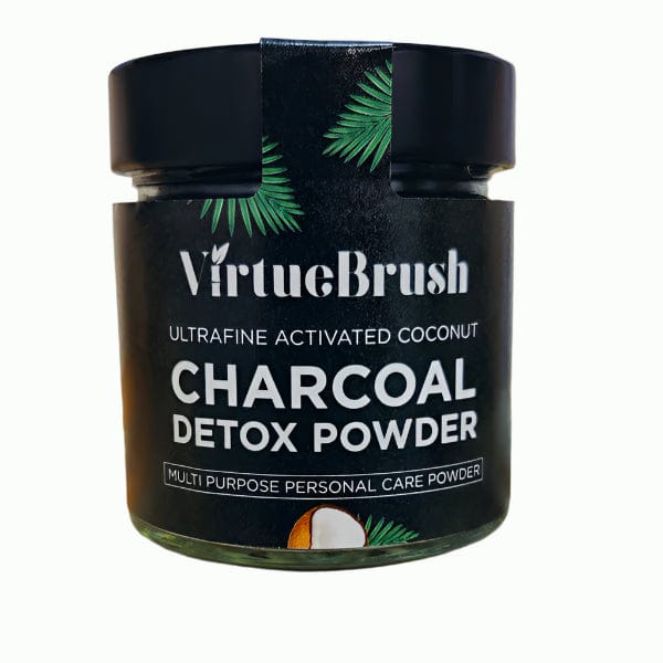Virtue Brush Activated Coconut Charcoal Multi-Purpose Personal Care Powder 100g