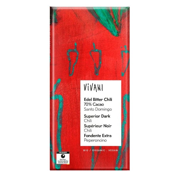 Vivani Organic 70% Dark Chocolate With Chilli 100g