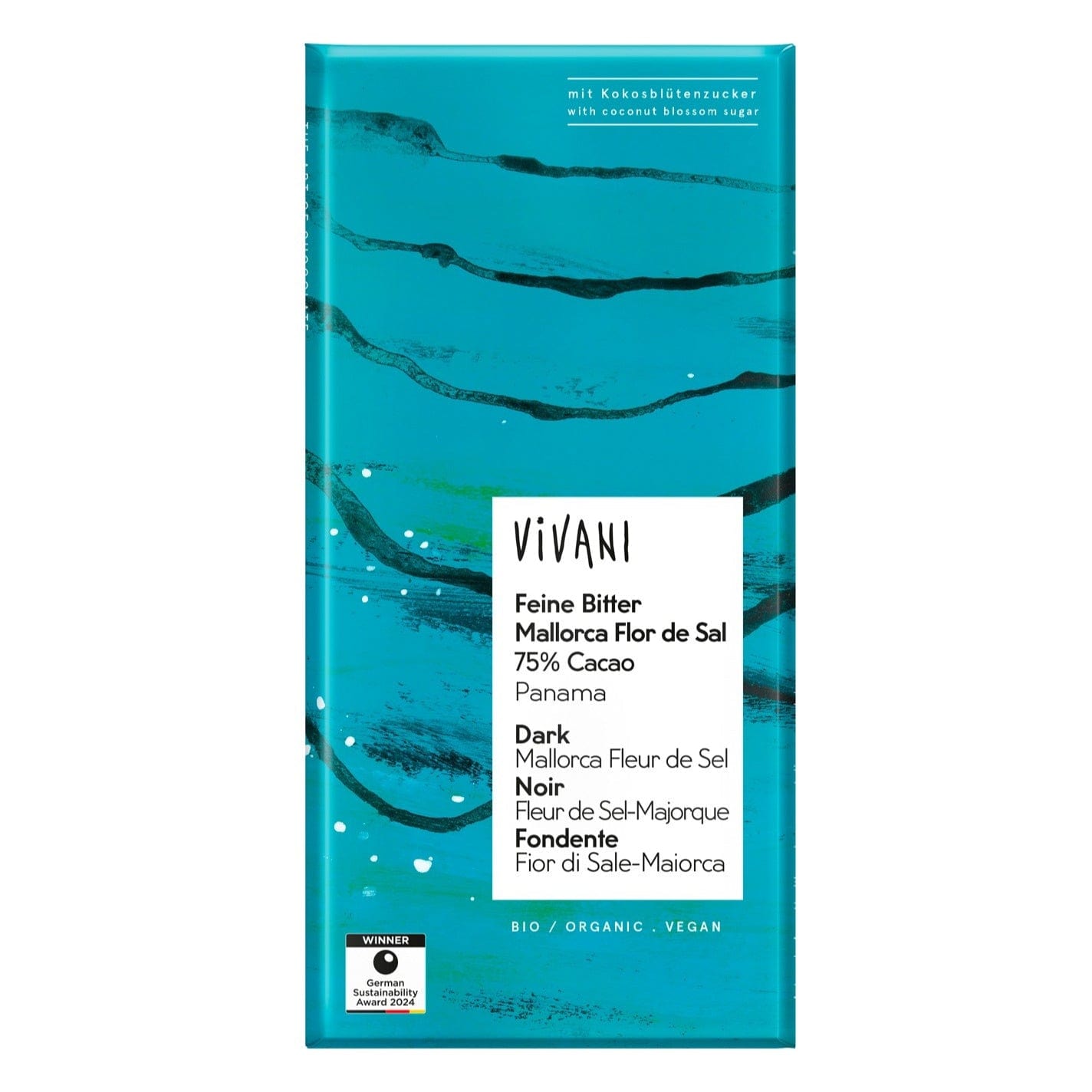 Vivani Organic 75% Dark Salted Caramel Chocolate 80g