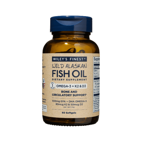 Wiley's Finest Omega 3, D3 & K2 60 Softgels