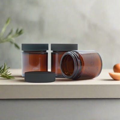 Amber Moulded Empty Glass Jars 30mml