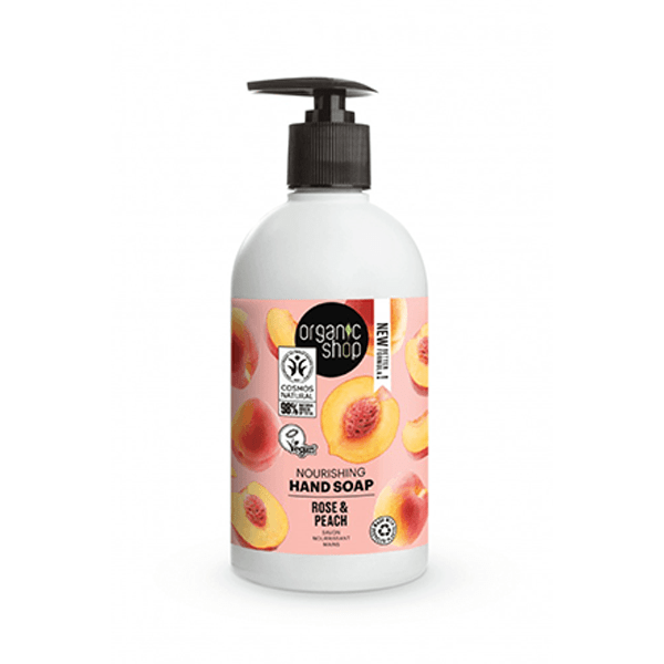 Organic Shop Rose & Peach Hand Soap 500ml