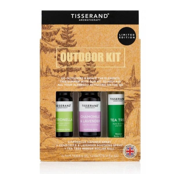 Tisserand Outdoor Forest Kit with citronella spray, lavender spray and tea tree roller ball