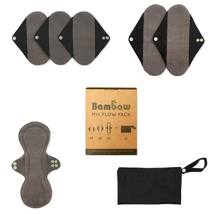 Bambaw Mixed Flow Reusable Sanitary Pads 6 Pack