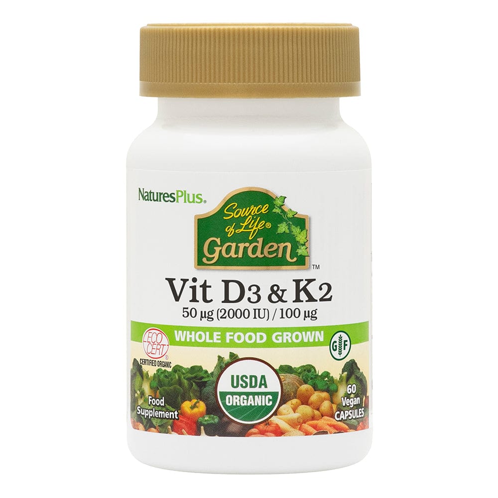 Natures Plus Source Of Life Garden Vitamin D3 & K2 60 Caps