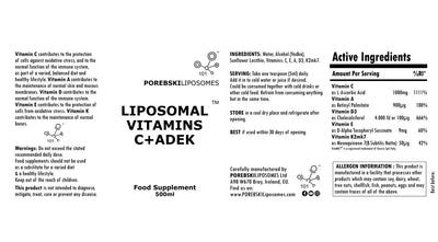 Porebski Liposomal Vitamins C & ADEK 500ml