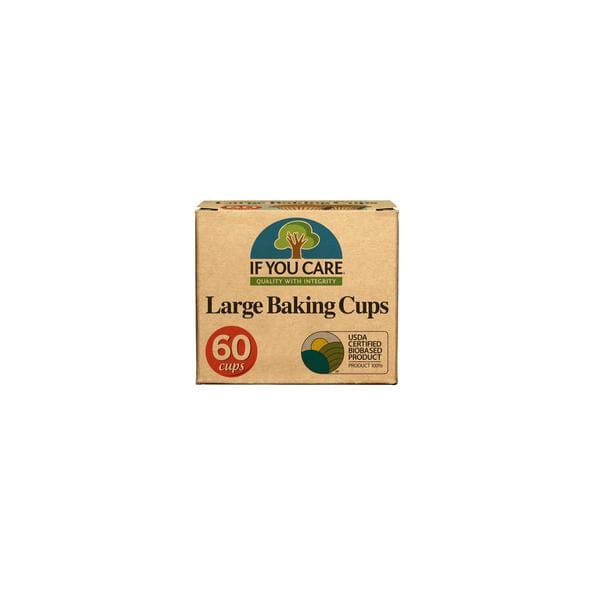 Packaging box of If You Care Large Baking Cups, displaying the brand logo, product name, and a count of 60 baking cups.