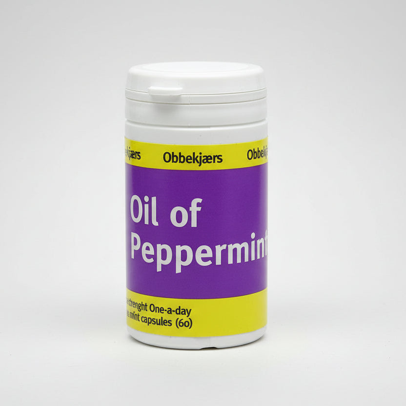 Obbekjaers 200mg Extra Strength One-a-Day Peppermint Oil 60 Caps