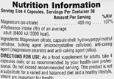 Natures Plus Magnesium 400mg 120 Veg Caps