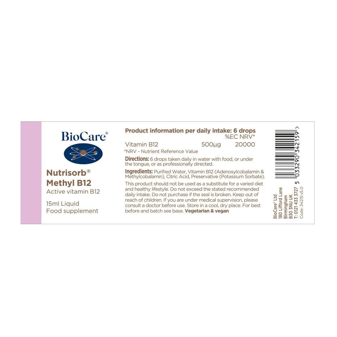 biocare nutrisorb methyl b12