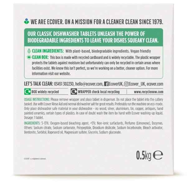 Ecover Classic Dishwasher Tablets (25 Tabs)