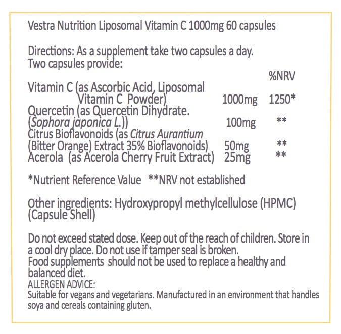 Vestra Nutrition Liposomal Vitamin C 90 Caps