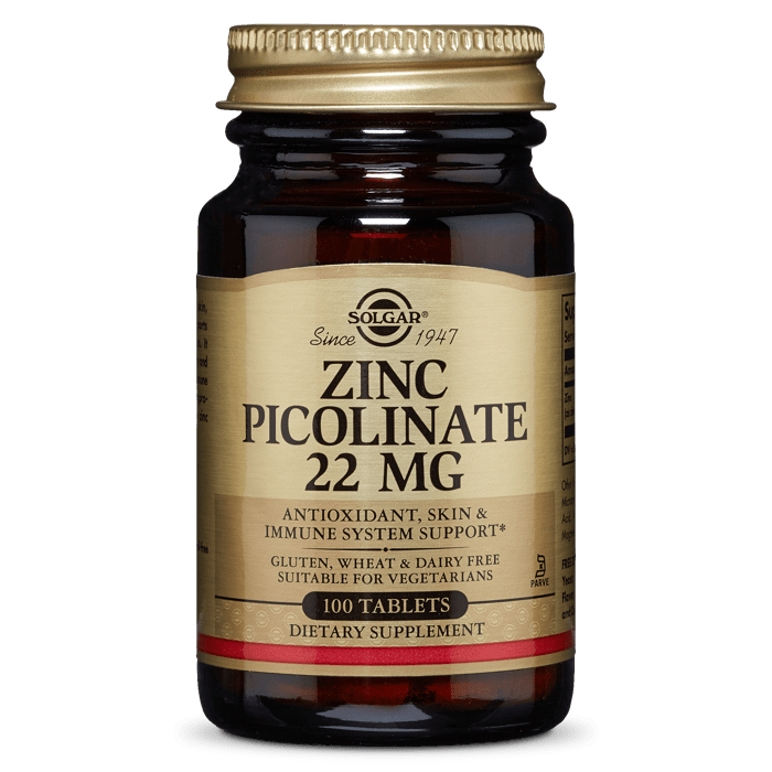 Solgar Zinc Picolinate 22mg 100 Tablets